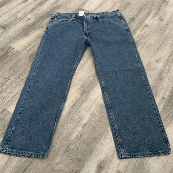 Carhartt Jeans Mens Straight Leg Traditional Fit Denim Size 42X30 Medium Blue - Picture 4 of 7